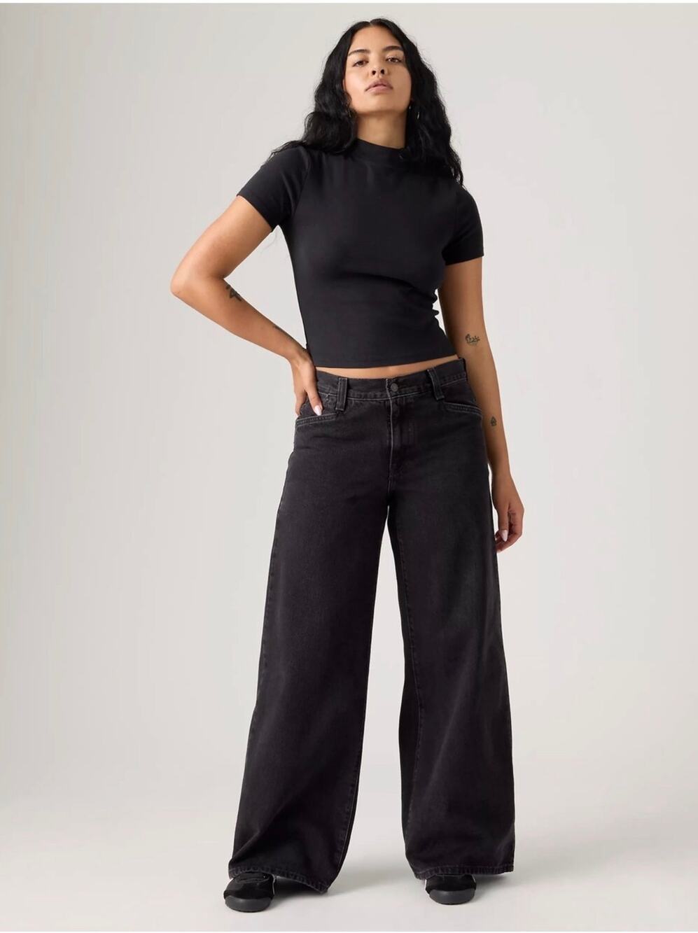 Levi's Jeans Womens 27 Black '94 Baggy Wide Leg Jeans Relaxed Cotton Mid Rise
